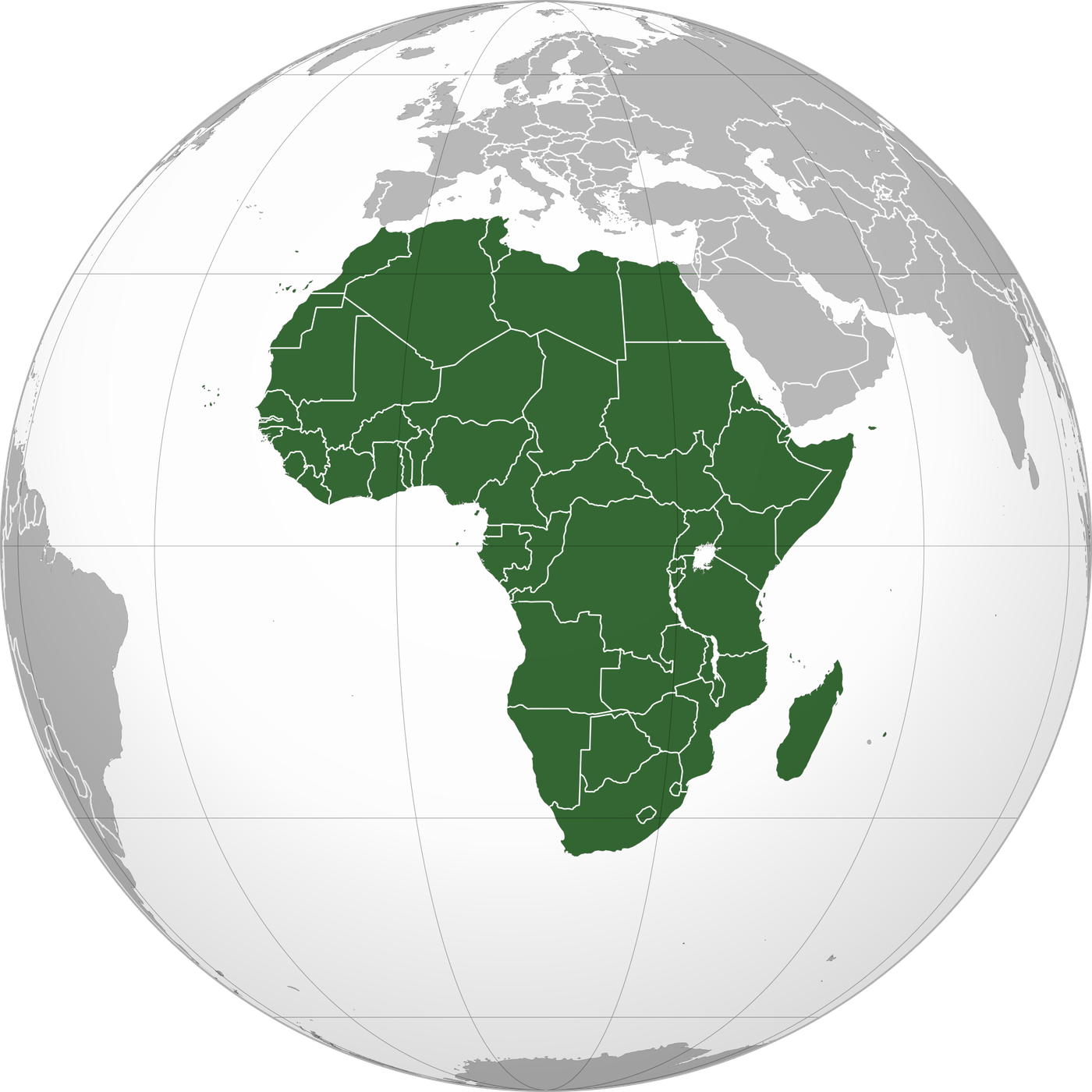 Africa globe map