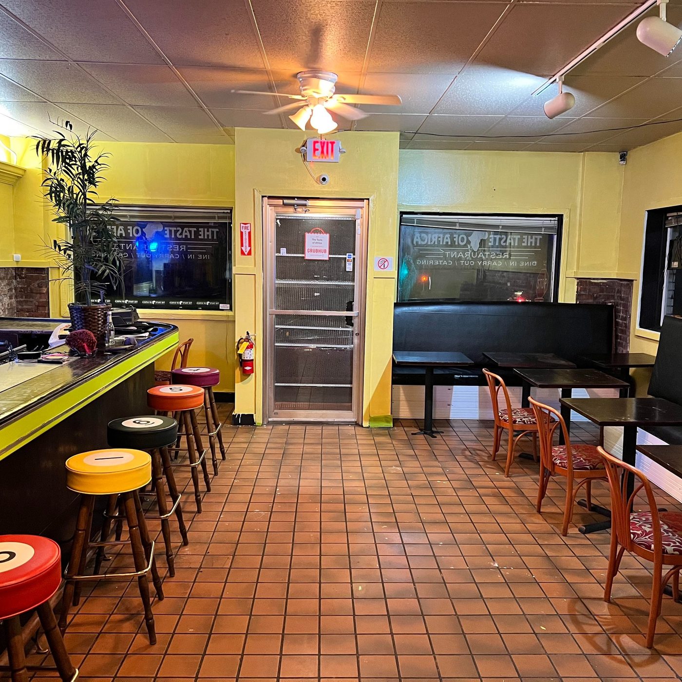 Inside The Taste of Africa restaurant dining room